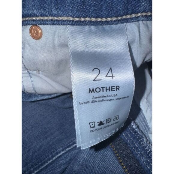 MOTHER The Mid Rise Dazzler Ankle Fray Jeans New Sheriff In Town Size 24 - Picture 4 of 9